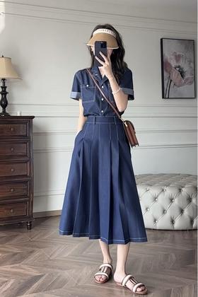 HAYES 复古休闲牛仔套装裙 20830