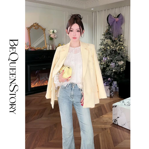 【孤品样衣，不退不换】【纯欲芭蕾】2025年春装手工编绳拼接蕾丝国风圆领上衣 商品图4