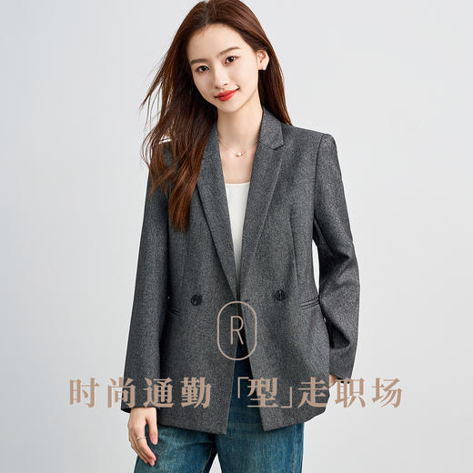 【易打理】罗蒙气质时尚女士休闲西服宽松显瘦挺阔上衣高级感西装外套 商品图7