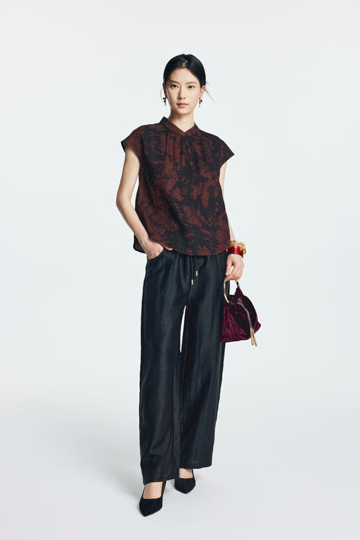 凯喜雅 香云纱裤子 100%桑蚕丝 商品图0