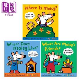 预售 【中商原版】小鼠波波翻翻书 3册 Where Is Maisy小鼠波波在哪里 低幼亲子启蒙故事绘本 纸板书 英文原版 2-6岁 Lucy Cousins