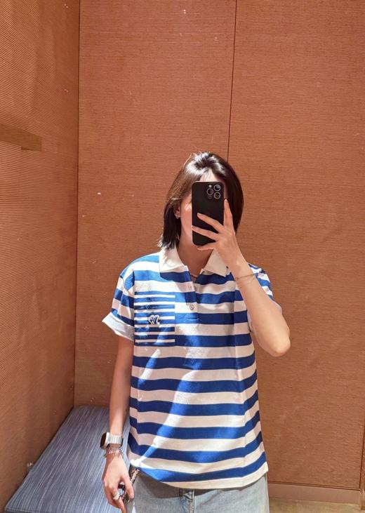驴家蓝白条纹提花POLO衫（DY） 商品图1