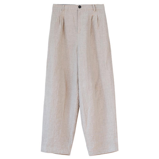 牧衣游原创 亚麻净色长裤轻薄柔软舒适宽松显瘦百搭休闲裤 熹兮 商品图4