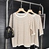 ✨【之禾同款亚麻天丝条纹针织衫】亚麻➕天丝💃凉感暴击！ 米灰条纹显贵不挑皮👑  商品缩略图4