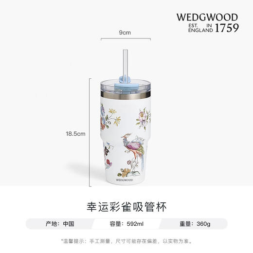 【WEDGWOOD】威基伍德幸运彩雀/漫游美境吸管杯592ml保温保冷杯 商品图0