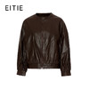 EITIE爱特爱冬季新款廓形复古圆领显瘦百搭纯色皮衣外套8093713 商品缩略图6