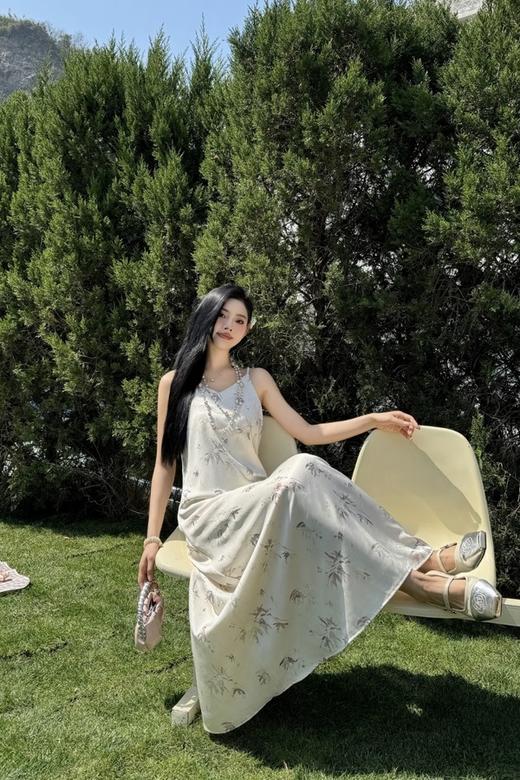 SUMMER & SAGE 盐系竹子印花吊带连衣裙 20555 商品图1