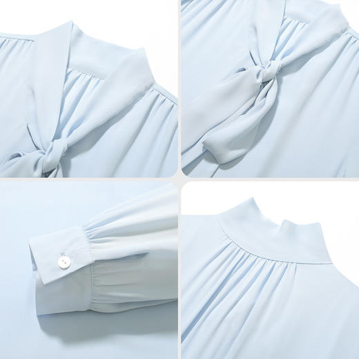 【气质飘带】罗蒙女士长袖衬衫简约大方易打理舒适通勤衬衣女 商品图14