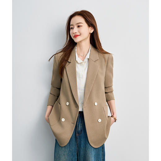 【气质 双排扣】罗蒙女士西服简约通勤百搭舒适面试工作女上装 商品图5
