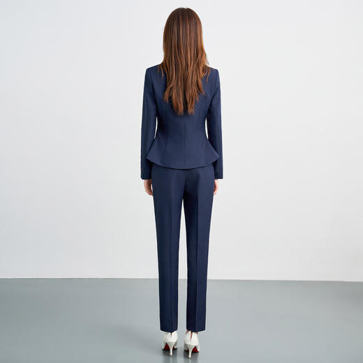【西服+西裤】罗蒙女士纯色职业西服套装舒适通勤时尚两件套女百搭 商品图12