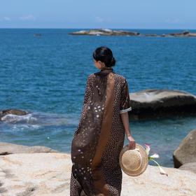 牧衣游原创 印花纯棉连衣裙新款通勤设计感文艺宽松碎花长裙 轻织