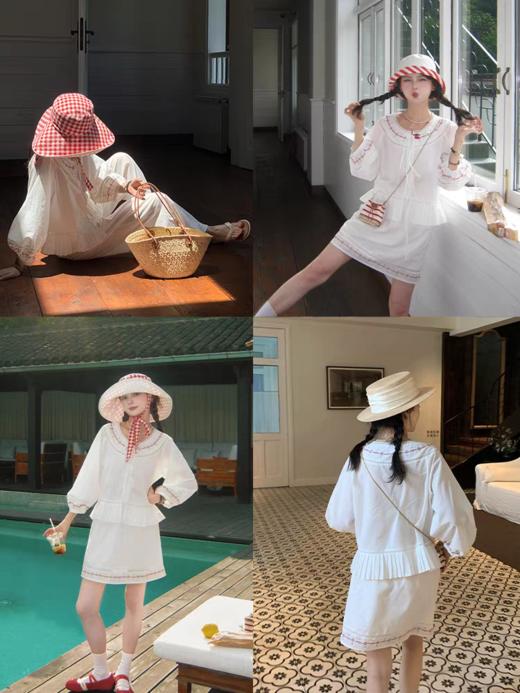 浮生八记/25B095/25B090/泡泡袖衬衫A字半裙套装 商品图3