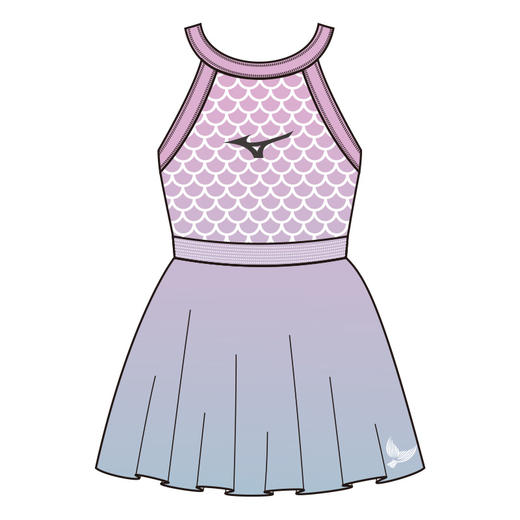 【美津浓】儿童连体裙摆专业训练美人鱼泳衣N2CA3402 商品图1