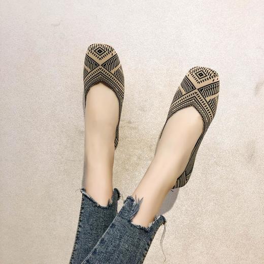 叙希针织软底豆豆鞋飞织编织鞋女平底春季透气浅口单王妃鞋35-40 商品图3