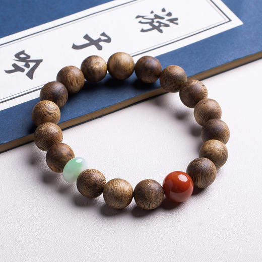 xy0321沉香+翡翠南红手串 商品图5