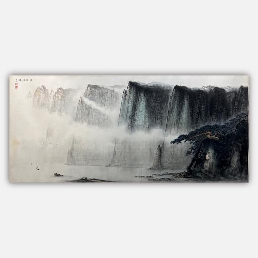 陈金章《江湾清晓》国画原作60CM*138CM 手绘纸本山水画 商品图0