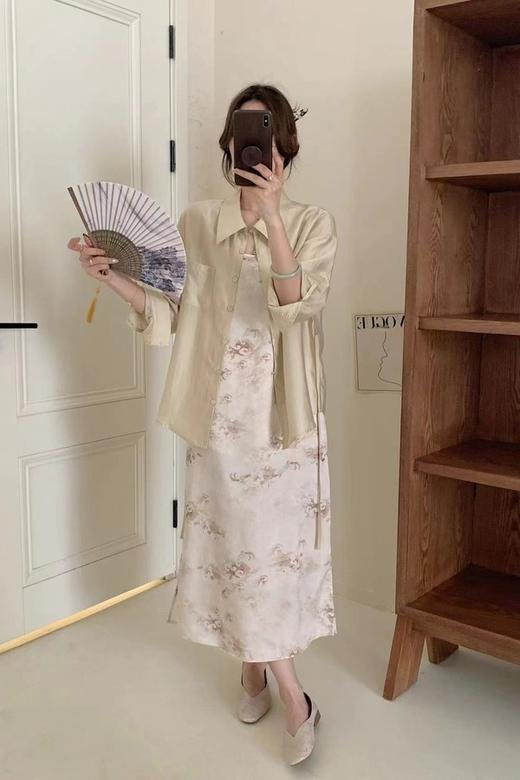 ELLA JADE 气质天丝衬衫吊带连衣裙 20717 商品图4