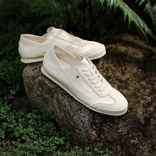 REEMOOR睿慕丨2025年春新款系带增高德训小白鞋R3Y447 商品图1