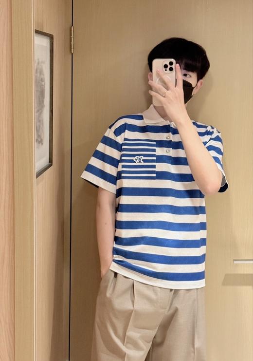 驴家蓝白条纹提花POLO衫（DY） 商品图3