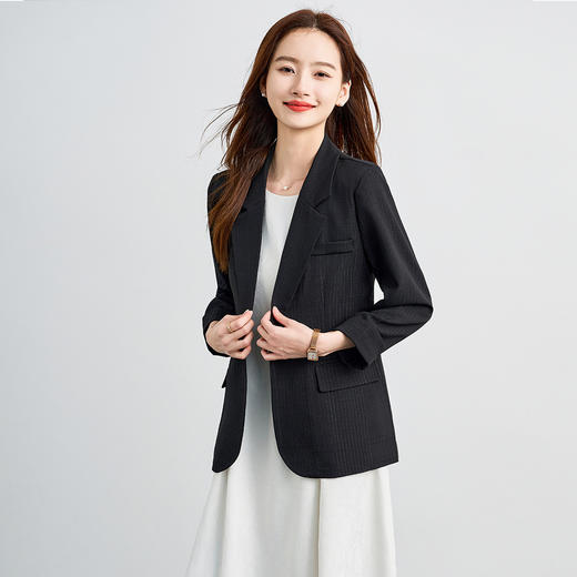 【简约条纹 易打理】罗蒙女士单西外套百搭商务简约大方气质西服外套 商品图3