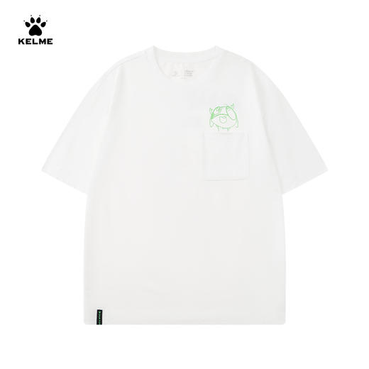 KELME卡尔美短袖T恤男女2025夏季足球运动休闲时尚印花圆领上衣 商品图2