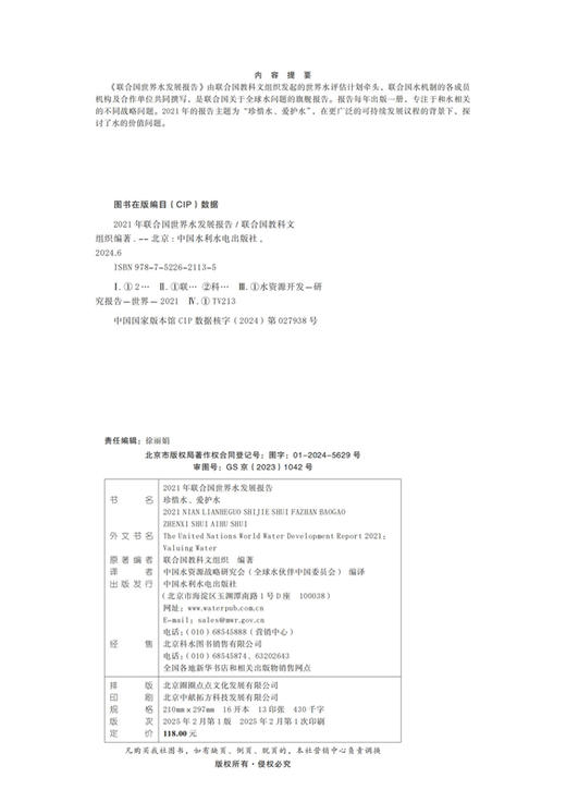 2021年联合国世界水发展报告 商品图1