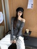 【GZ】无忧购“清仓大促”韩版休闲百搭斜肩条纹长袖T恤8122（截单后3-5天发货) 商品缩略图1