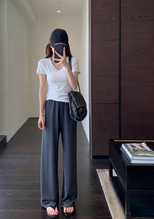 含真丝铜氨丝莫代尔酷夏解暑高腰垂顺一片式流畅显瘦直流裤 商品图4