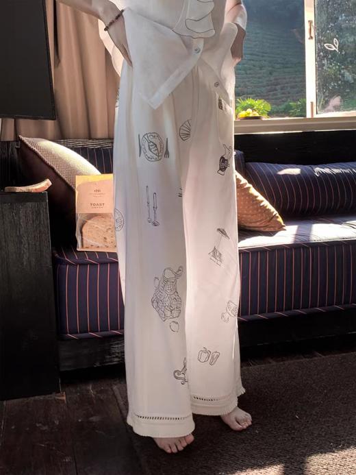 浮生八记/25B088/直筒长裤女花边下摆休闲裤 商品图4