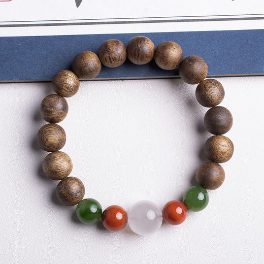 xy0383沉香+月光石碧玉南红手串 商品图3