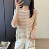 ✨【之禾同款亚麻天丝条纹针织衫】亚麻➕天丝💃凉感暴击！ 米灰条纹显贵不挑皮👑  商品缩略图7
