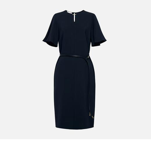 品牌同步新款v领显瘦纯色H天丝醋酸连衣裙 商品图7