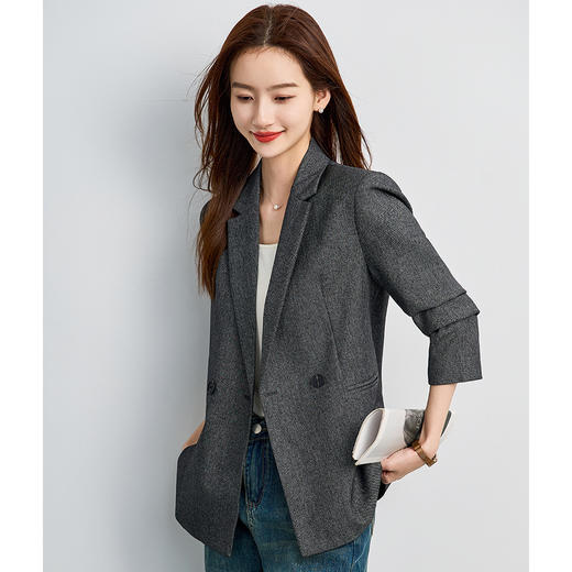 【易打理】罗蒙气质时尚女士休闲西服宽松显瘦挺阔上衣高级感西装外套 商品图4