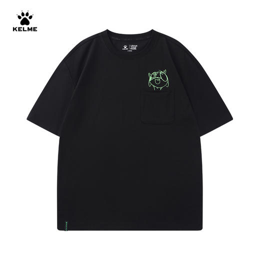 KELME卡尔美短袖T恤男女2025夏季足球运动休闲时尚印花圆领上衣 商品图3