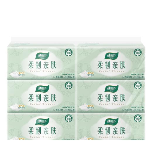 6DT100（包装）心相印柔韧亲肤三层100抽6包塑装抽纸（6包*1提） 商品图4