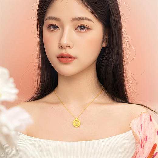【新品首发】黄金四合如意吊坠 可转动 足金八宝罗盘黄金挂坠女士礼物MEMORA诗普琳LP464101（线上专供） 商品图4