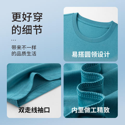 圣得西男士T恤2025年夏季新款通勤休闲居家百搭纯色圆领短袖上衣 商品图4