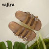 Safiya/索菲娅2025时尚水钻一字带百搭外穿休闲平底复古拖鞋SFD2110416 商品缩略图3