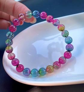 7.2mm单圈彩虹西瓜碧玺手串