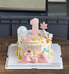 周岁蝴蝶结蛋糕C款