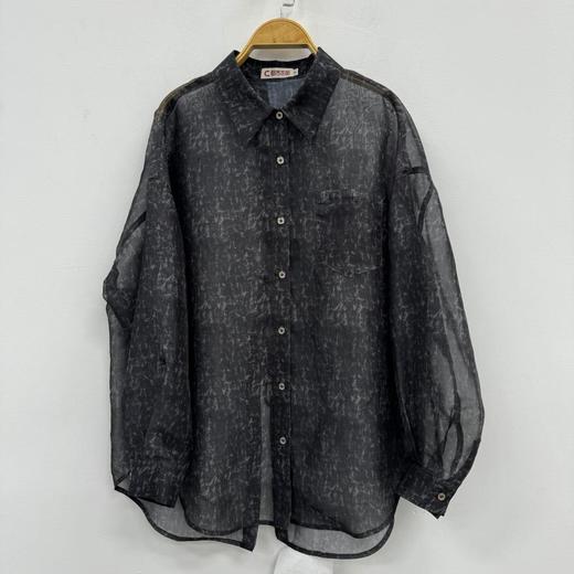 N翻领晕染后背绑带长袖衬衫（紫黑） 夏季 152080030321 商品图0