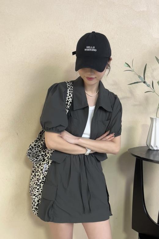 WHO KNOWS 率性工装风短款衬衫半裙套装 20533 商品图3