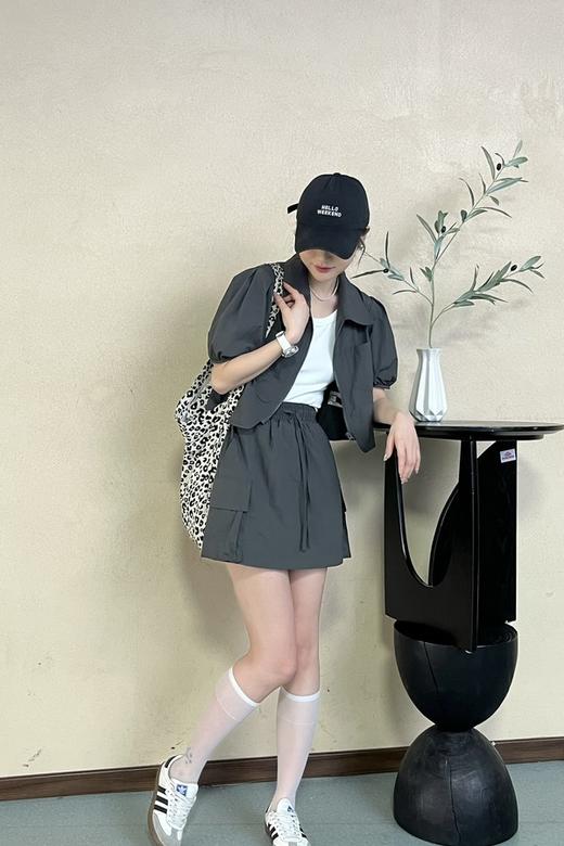 WHO KNOWS 率性工装风短款衬衫半裙套装 20533 商品图1