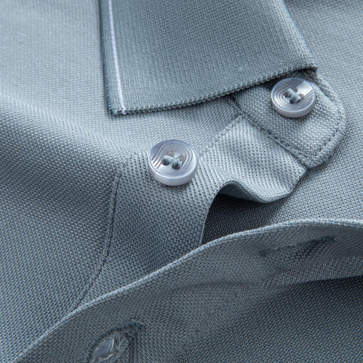 圣得西撞色翻领polo衫男2025春季新款亲肤柔软纯色易搭长袖t恤 商品图10