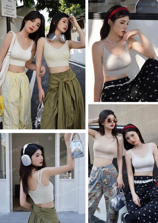 一体杯小背心加宽拼接无痕边上身服帖无勒感15165071 商品图1