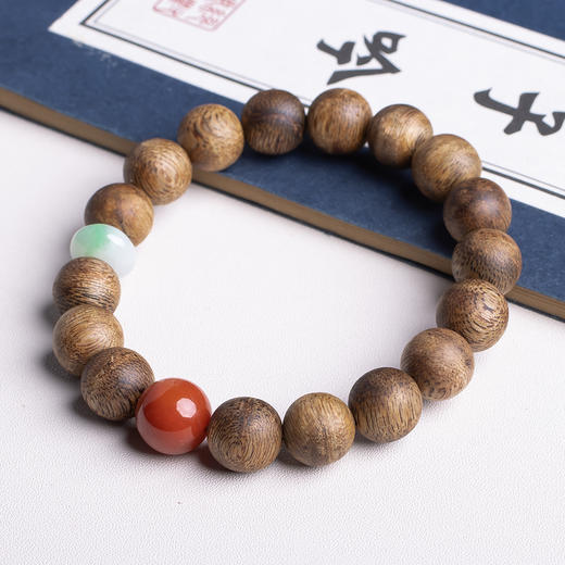 xy0321沉香+翡翠南红手串 商品图6