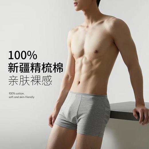 焦趣灭菌纯棉内裤男士XXXL 4条装 商品图2