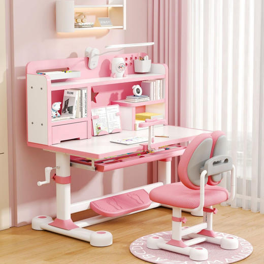 【儿童学习桌】耐用可升降调节 3-16岁写字桌椅套装组合 小学生家用书桌  商品图2