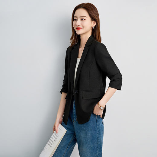 【易打理 一粒扣】罗蒙女士单件西服外套平驳领简约舒适百搭通勤女 商品图7