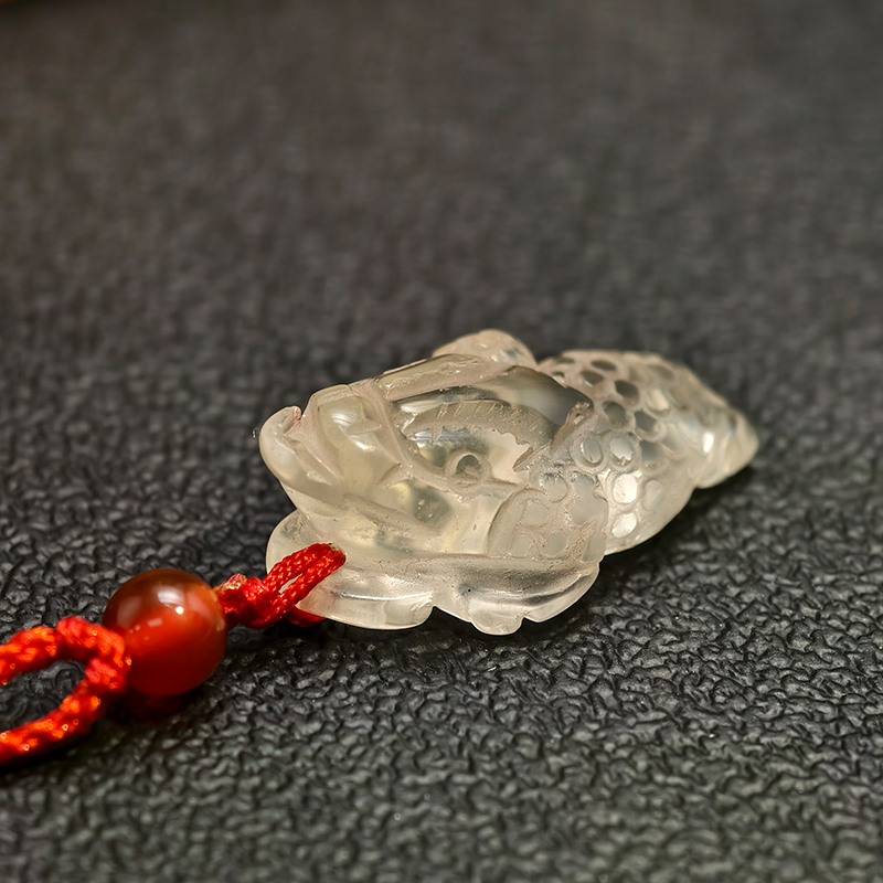 董易奇易祈吉祥天然黄水晶三脚金蟾挂件保平安吊坠